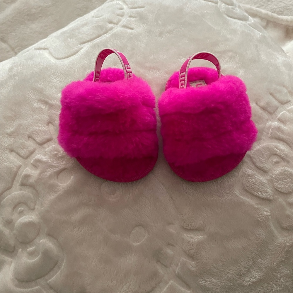 UGG Pink Fluffy Baby Walker Shoes